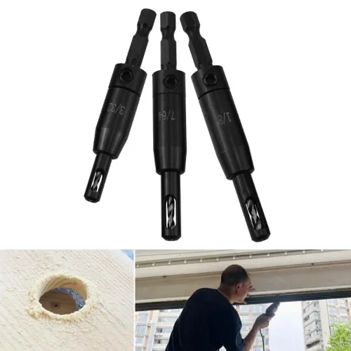 3 PCS Self Centering Drill Bit Set Clic-Change HSS Center Drill Bit Hex Shank Hinge Drill Bit