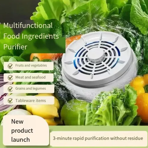 Kitchen Fruit Cleaner Machine Portable Food Purifier Electrolysis 4 Modes Automatic Washer for Vegetable Meat Seafood Grain