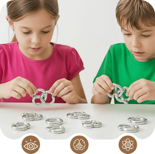 The Nine Linked Rings puzzle game is a fun and excellent tool for exercising the brain.