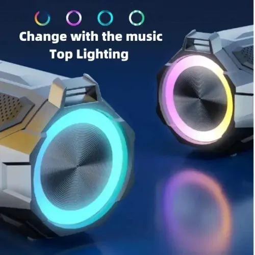 Outdoor portable wireless Bluetooth speaker subwoofer dual speakers RGB colorful lights waterproof sound system