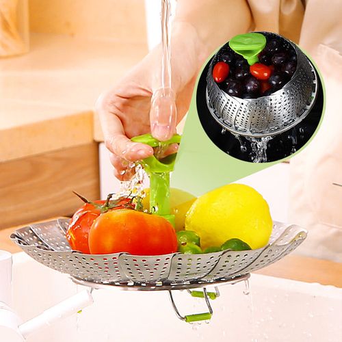 Made in Italy Stainless Steel Expandable Steamer Basket