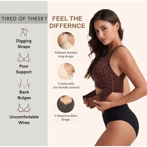 Women Posture Corrector Bra（Front Closure Wireless Support Bra with Cross-Back Design and Push Up Fit）