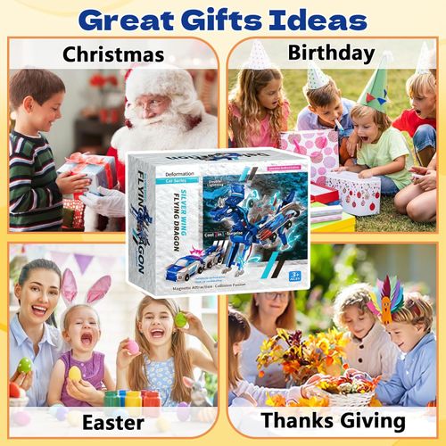 Officially licensed Silver Wing Dragon two-car collision and transformation combining toy vehicle