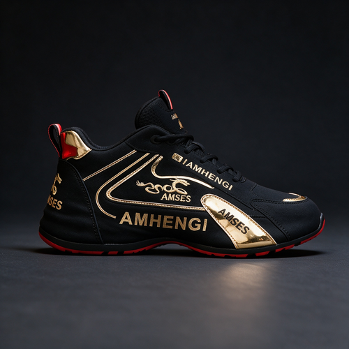 2026 new thick soled sports and leisure shoes black