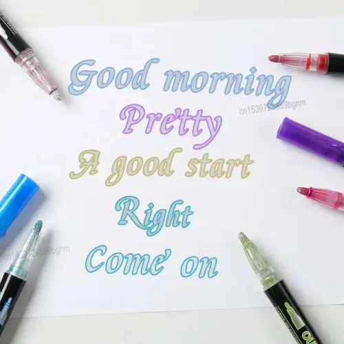 12 Color Double Line Outline Art Marker Pen For DIY Scrapbook Poster Cards Painting Drawing Graffiti Glitter Highlighter