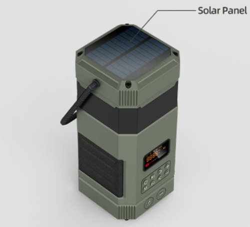 Hand-Powered Camping Emergency Waterproof for Speaker Radio Built-in Digital Display 5000mA Battery 10-30W Output