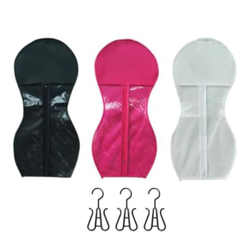 3-piece wig storage bag, cylindrical non-woven fabric hanging storage bag