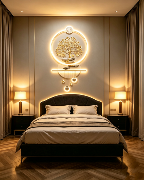 Golden decorative painting bedroom living room hanging painting 50x100cm