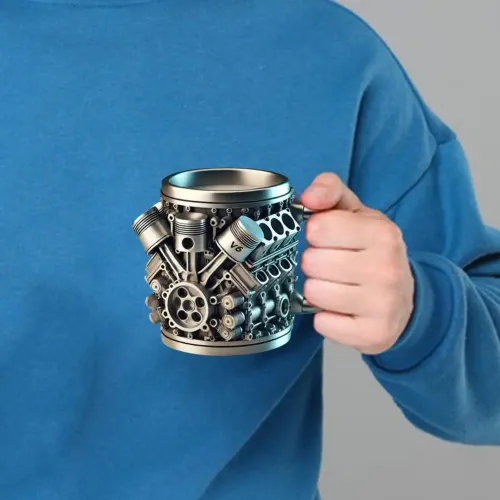 Engine themed coffee cup