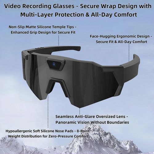 Outdoor Cycling Smart Sunglasses with Built-in HD Camera (Photos & Video) — SD Card Sold Separately