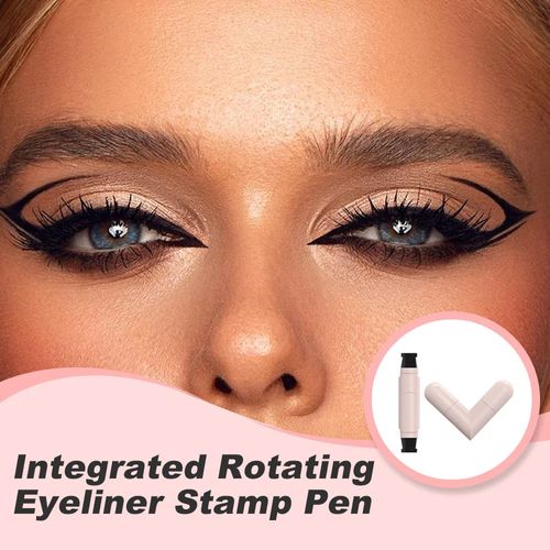 Integrated rotating eyeliner stamp pen