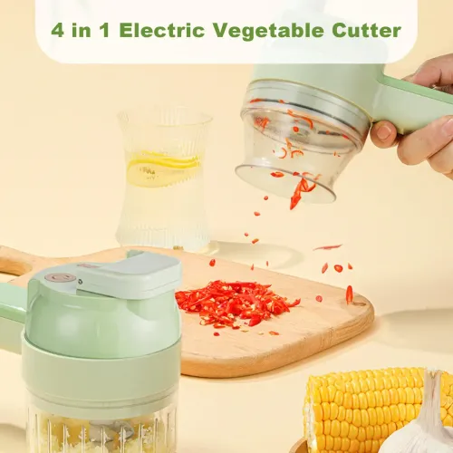 4 in 1 Handheld Electric Vegetable Cutter Wireless Food Processor Vegetable Slicer Set