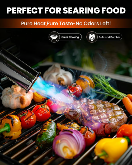 💥Powerful Propane Torch(Propane Tank Not Included) - 2732°F High Temp Flame, Instant Ignition for Grilling, Charcoal, Soldering & Outdoor Cooking