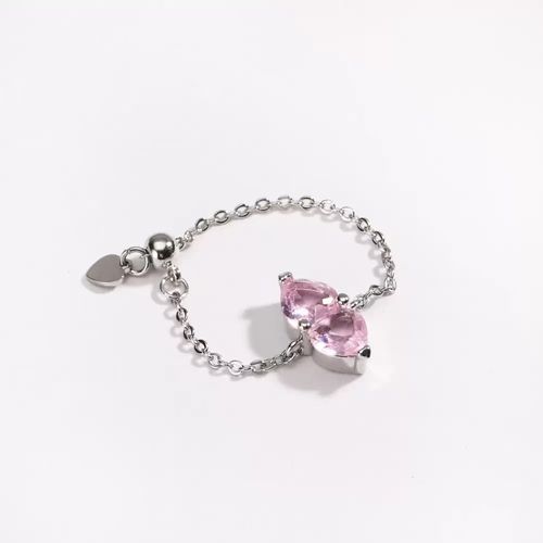 Fashionable Adjustable Colorful Double Heart Ring Fashionable and Versatile Adjustable Jewelry Accessory Gift