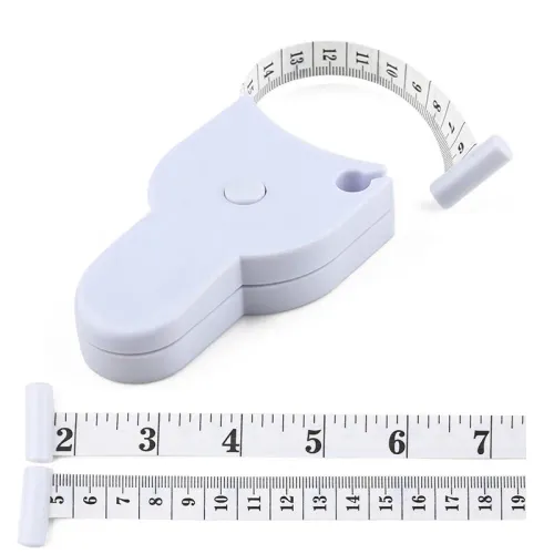 2pcs Auto-Retractable Body Measuring Tape, 60 Inch 3D Measurement Tool for Waist Hip Bust Arms in White