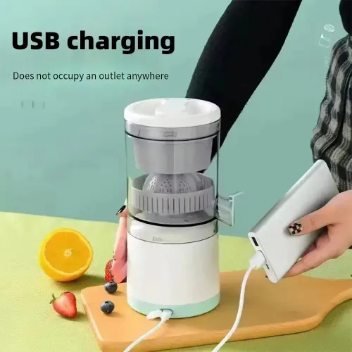 Portable Electric Juicer USB Rechargeable Wireless Mini Fruit Blender Automatic Juice Squeezer for Home Travel Office