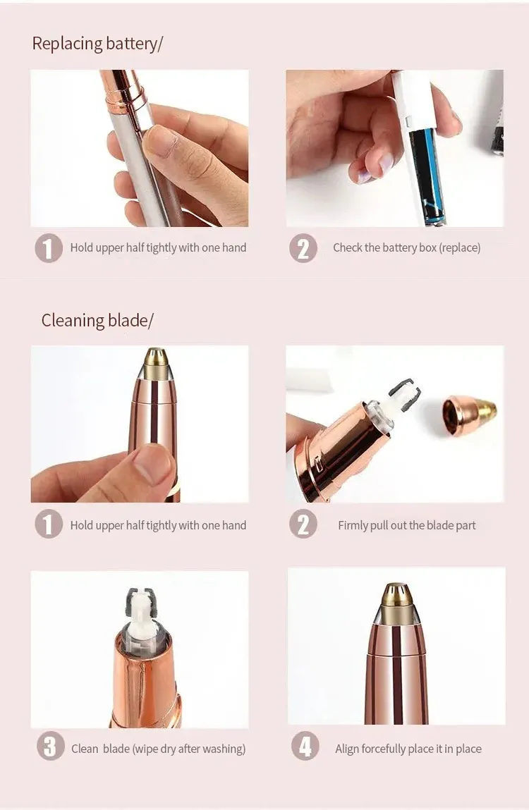 2026 New Electric Eyebrow Trimmer Pen Automatic Hair Removal Razor for Women Men Facial Shaver Beauty Tool Epilator