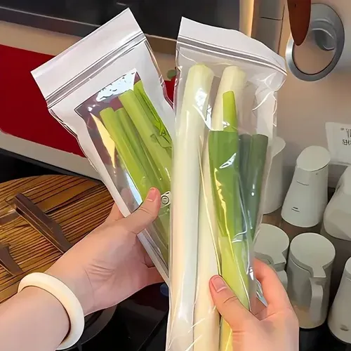 100pcs Long Strip PE Material Sealed Fresh Keeping Bags ,Fruits Vegetables Meat Grains Special Sealed Fresh Keeping Bags