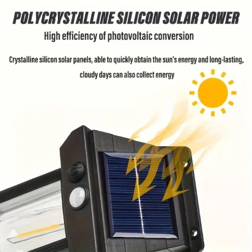 Solar Outdoor Waterproof LED Wall Light Powerful Solar Energy Lamp with Light Sensor for Garden Yard Fence House Decoration