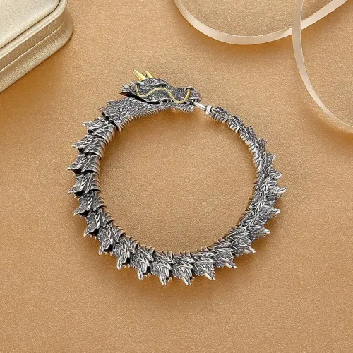 Traditional Tibetan Buddhism Dragon Bracelet Domineering Dragon Scales Bangle for Men Women Lucky Amulet Bracelet Jewelry Gift