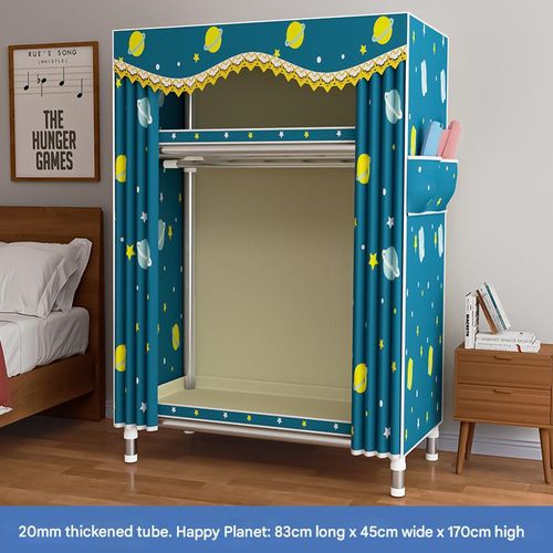 Simplified wardrobe, home bedroom, thick steel pipe