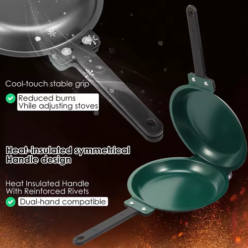 Double Sided Folding Non Stick Waffle Cake Frying Pan Carbon Steel Breakfast Pan Egg Steak Pancake Sandwich Maker Kitchen Tools