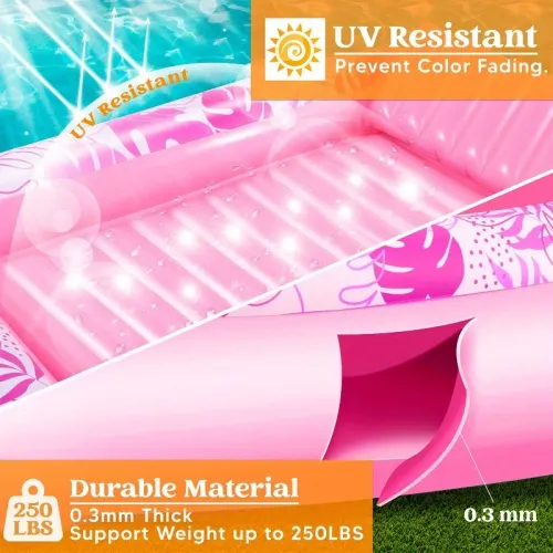 Inflatable Tanning Pool Lounger Float Extra Large Pool Floats for Adult Summer Water Party Gifts