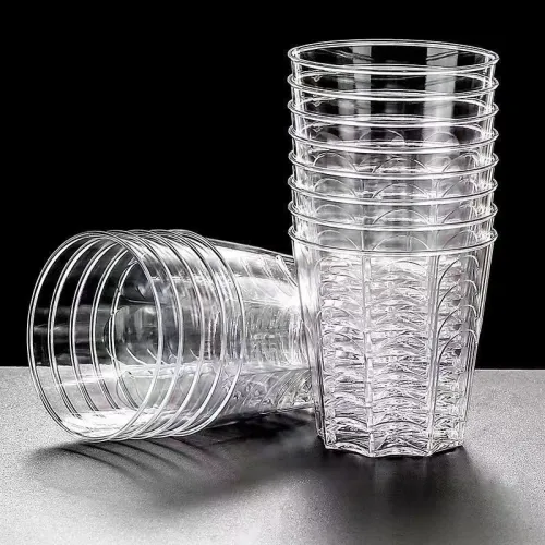 25pcs Hard Aviation Cup Water Cup Food Grade Plastic Wine Glasses Household Thickened Space Cup Wine Cup