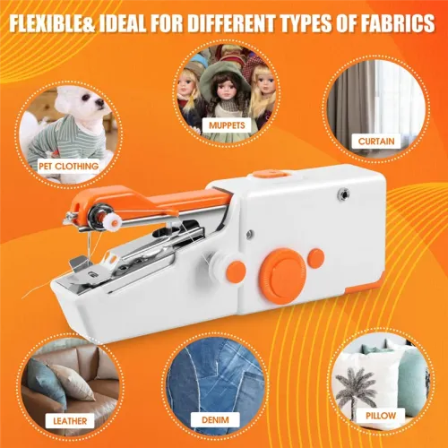 Portable Hand Sewing Machine,Electric Sewing Machine For Home And Travel, Quick Sewing For Fabrics, Clothing