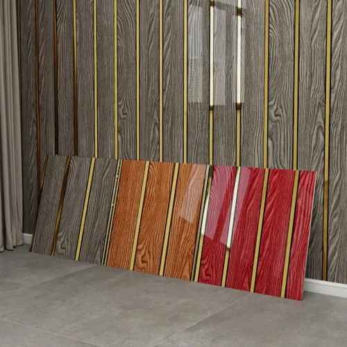 10pcs Luxury Wood Grain Wall Panels with Gold Trim Self Adhesive Wallpapers Home Decorative