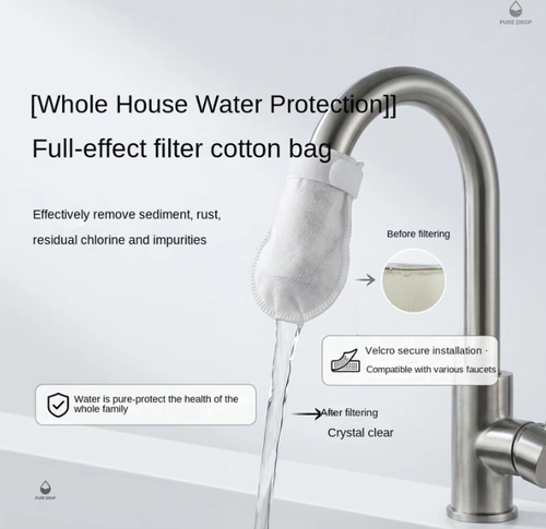 200 pcs Universal Faucet Filter Cotton Anti-splash Thickened Faucet Filter with strap