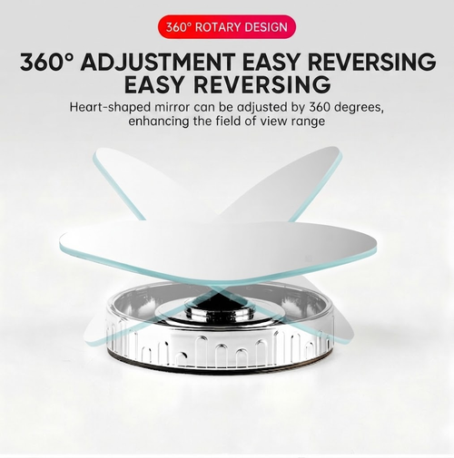 2pcs New Adjustable Heart Shaped Car Reversing Aid Rearview Convex Mirror Car Blind Spot