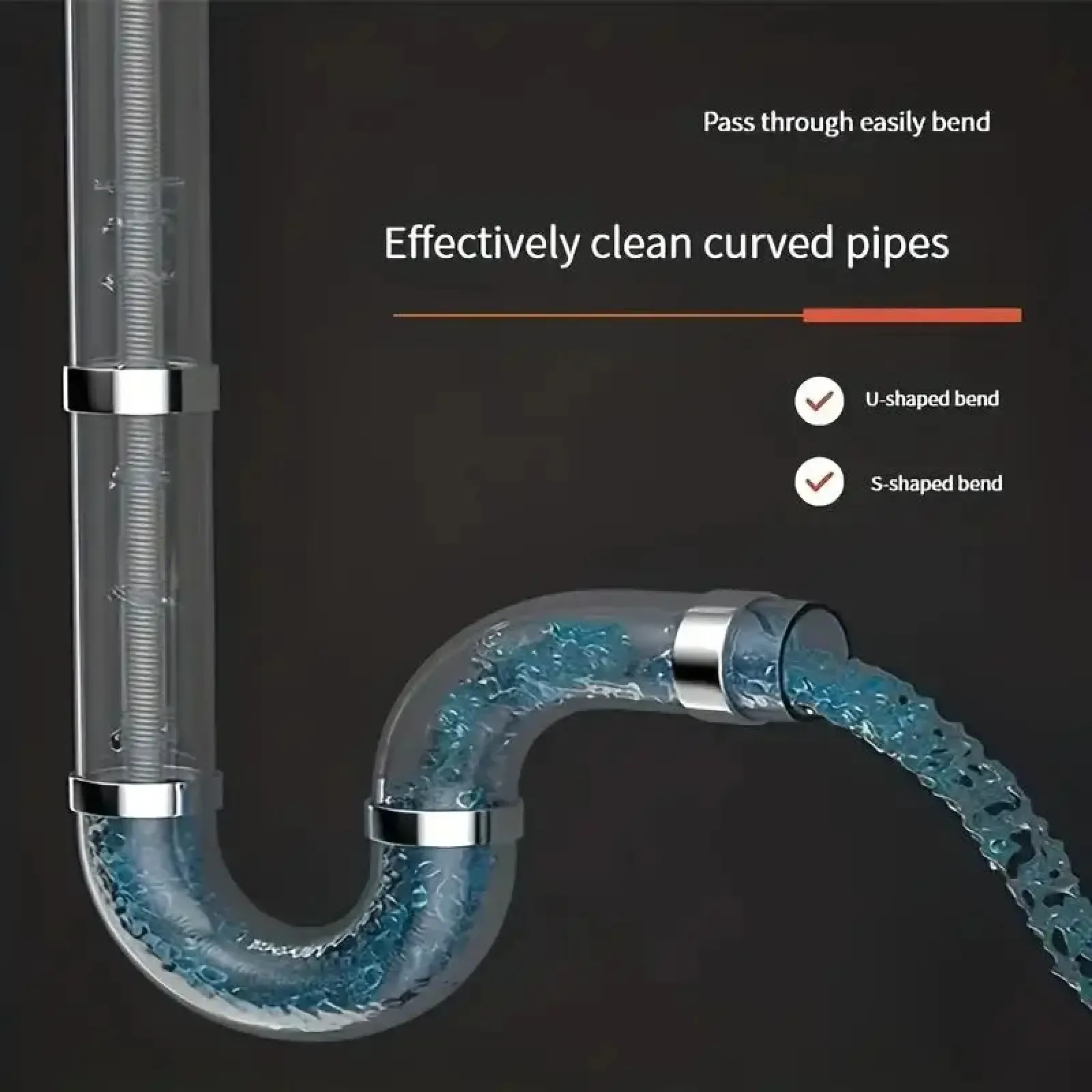 Electric Pipe Dredging Device without Machine, 1 Count Toilet Clog Dredging Tool, Kitchen Sewer Dredging Tool, Bathroom & Toilet Cleaning Supplies, Plumbing Tool