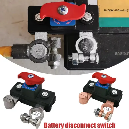 Car Battery Disconnect Switch, 12-24V Heavy Duty Master Kill Switch with Bidirectional Rotatable Joint