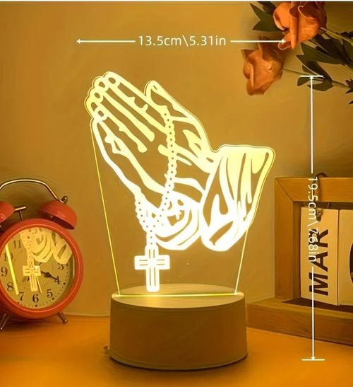 Praying Hands 3D Night Light with Seven Color Changing