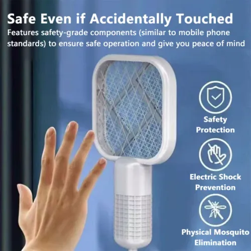 Portable USB Electric Mosquito Killer 5 Layer Security Net Fly Swatter Compact for Home Outdoor Camping Travel Pest Control 2026