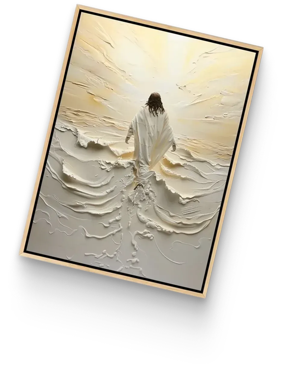 Oil paintings of Jesus in various styles.