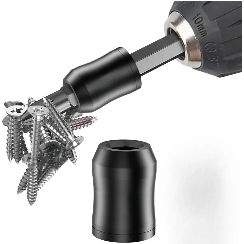 3-in-1 Aluminum Alloy Magnetic Screw Ring with 6.35mm Hex Shank Strong Magnetizer Retaining Ring for Screwdriver Bits