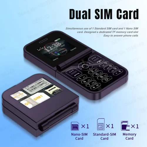 Dual Sim Stylish Fold Mobile With 4 Languages
