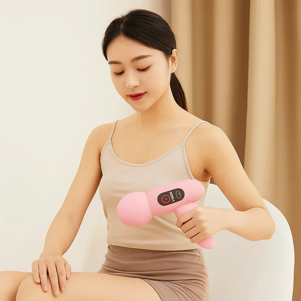 Adjustables Mini Fascia Massager Soft Massage Head Wear Resistant Deep Tissue Massage Device Comfortable Portable