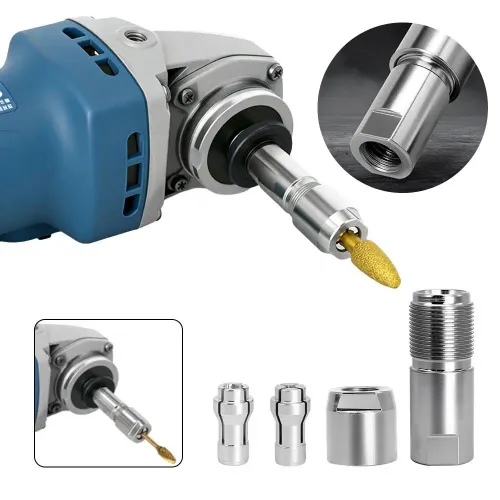 4 PCS Angle Grinder Adapter for 100 Type with M10 Thread Modified to Use Straight Grinder Chuck with 3mm and 6mm Inner Hole Diameters