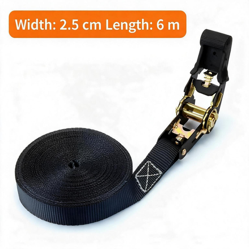 2.5cm*600cm Cargo Strap Ratchet Tensioner Freight Car Fixed Tightener Tighten Rope For Luggage Goods Transportation Outdoor Camping