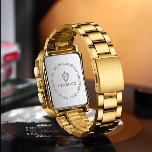 Binbang Men's Retro Square Multifunctional Watch – Cross-Border Bestseller (Date Display, Waterproof, Luminous)