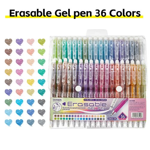 36 color hot erasable neutral pen for children's painting, hook line sketching, quick drying, continuous ink, color press copy pen