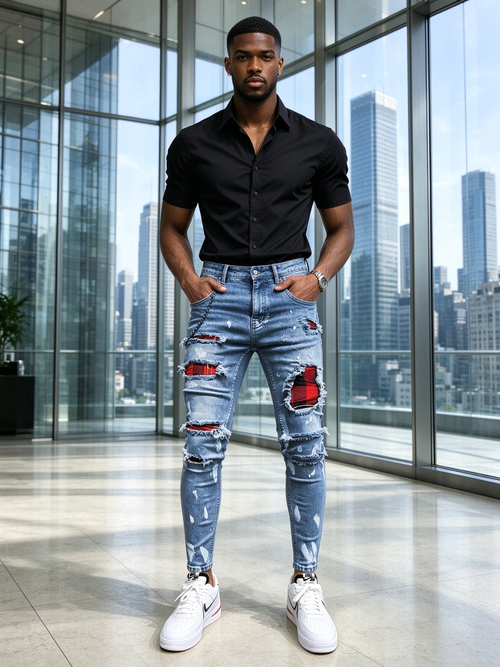 Trendy Ripped Men's Jeans