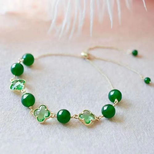 The Wizard of Oz Sparkling Green Candy Diamond Bracelet Four-Leaf Clover Bracelet Dream Series Jewelry