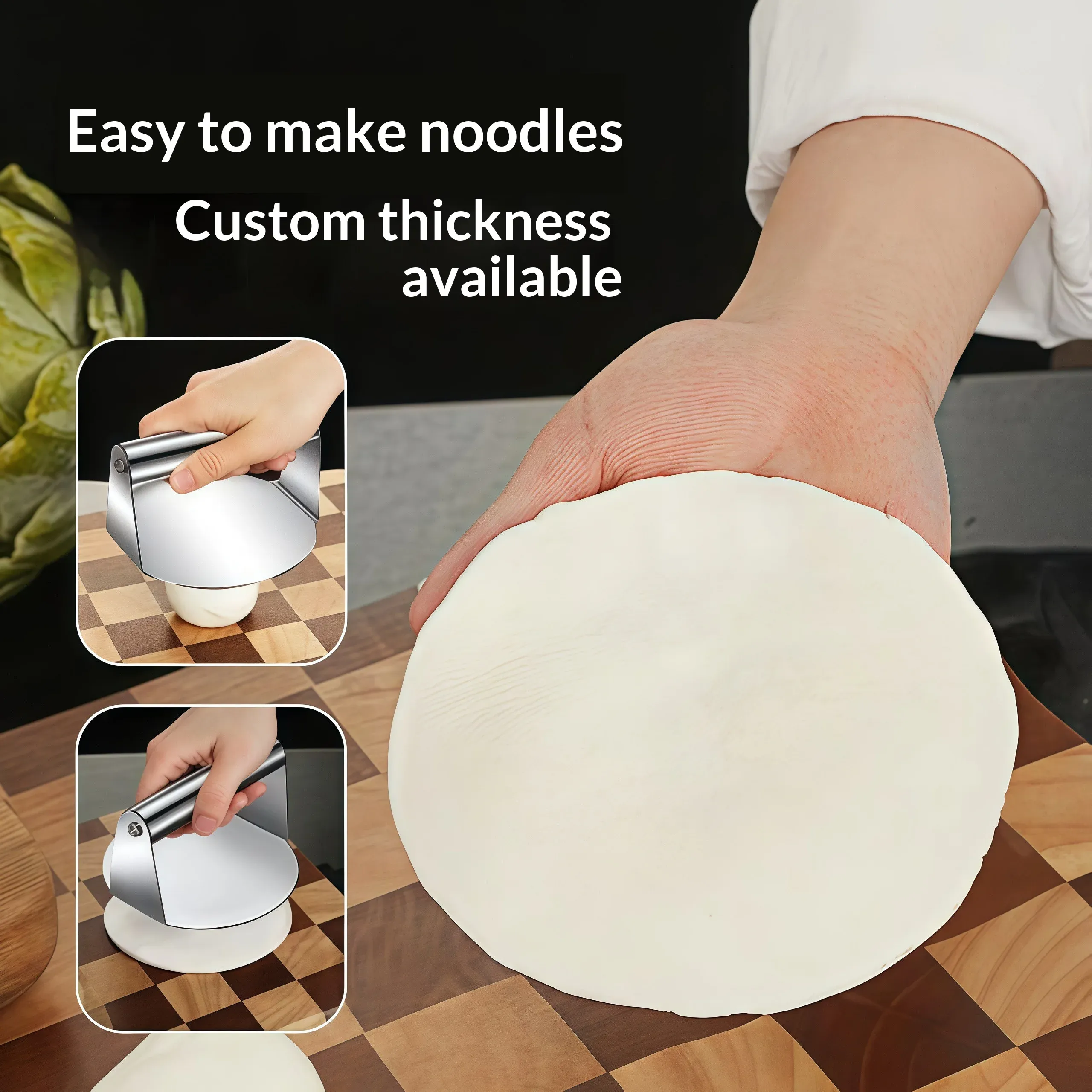 3PCS Stainless Steel Burger Press Circular Dough Press Non‑Stick Meat Smasher for Hamburger Tortilla Dumpling Skin Kitchen Tool
