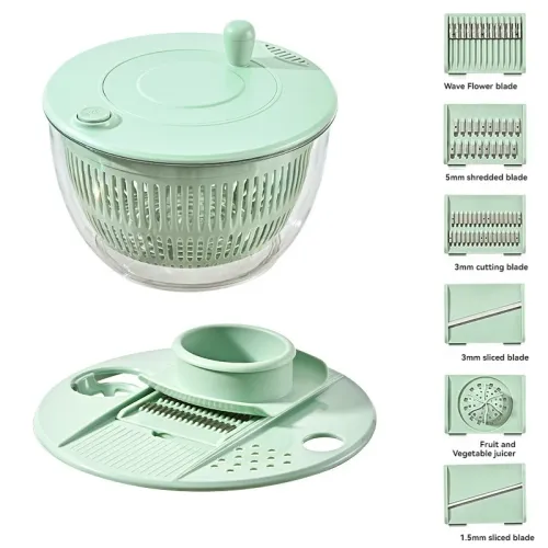 Multi Functional Vegetable Water Slinger, Vegetable Slicer, Salad Dehydrator, Spin Dryer, Household Cucumber And Potato Shred An