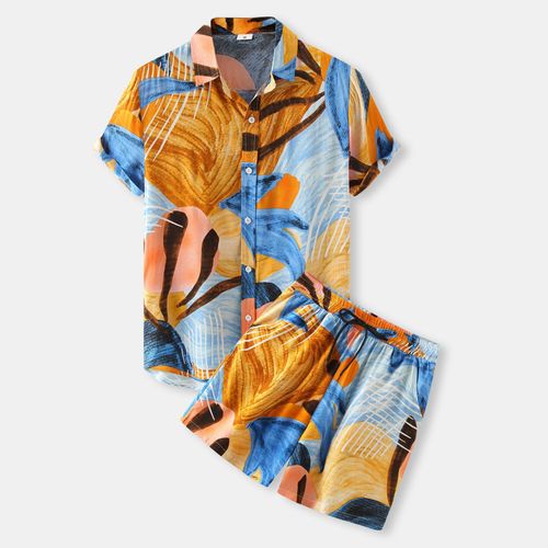 Short-Sleeve Floral Shirt Set
