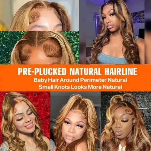 Highlighted Ombré 13x6 HD Lace Front Wig — Long Wavy Curls (Blonde)